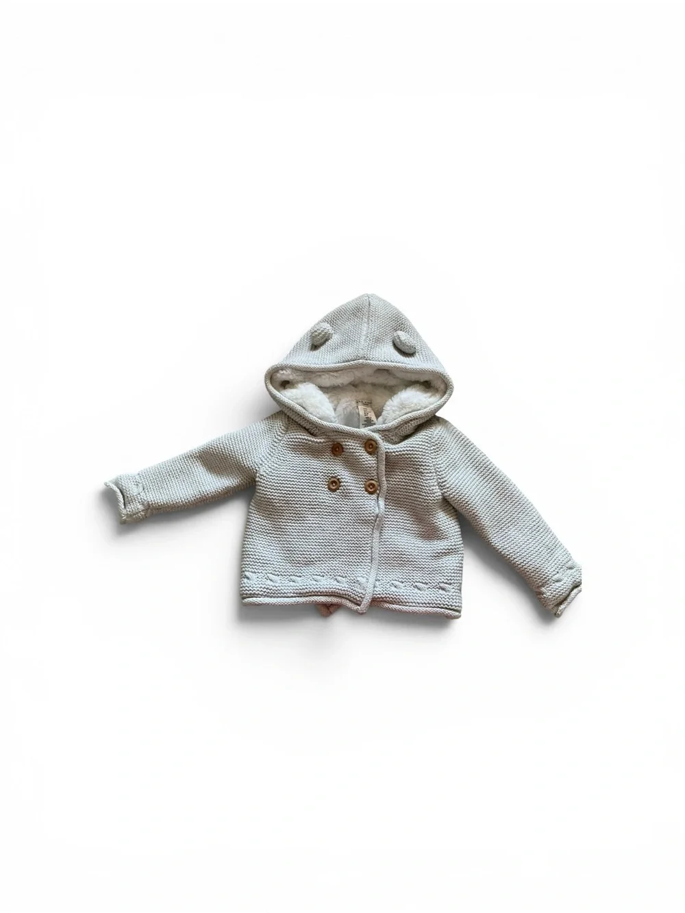 Max studio 3T cozy jacket/cape grey with metallic hooded faux fur lined